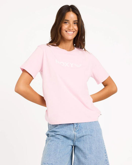 Image of T-Shirts. Product name - Roxy Womens Ocean Road T-Shirt Powder Pink in Powder Pink colour by brand - Roxy