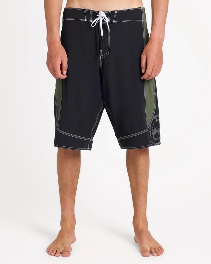 Image of Swimwear. Product name - Billabong Mens Spec 73 Systems Pro 23" Boardshorts Black in Black colour by brand - Billabong