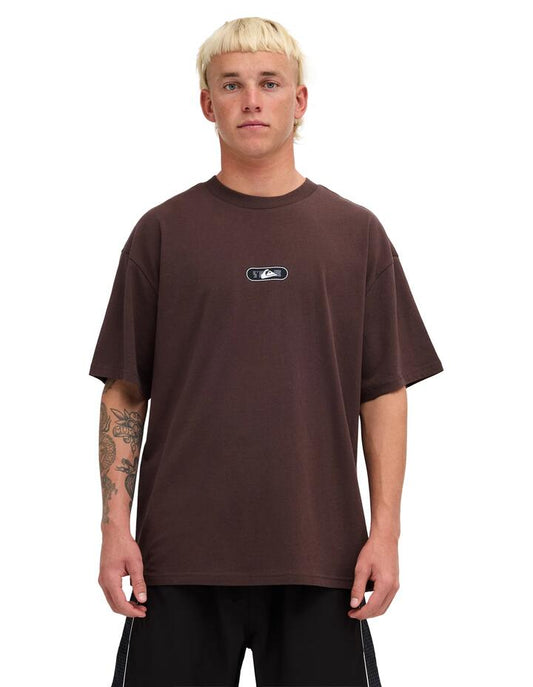Image of T-Shirts. Product name - Quiksilver Mens Stab Logo T-Shirt Coffee Bean in Coffee Bean colour by brand - Quiksilver