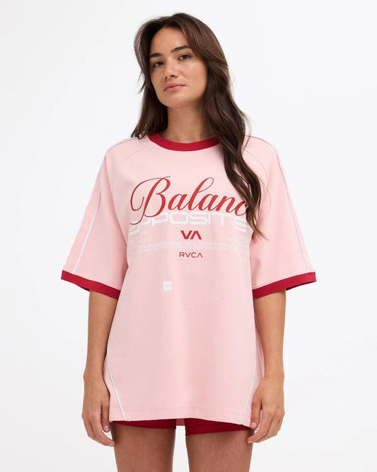 Image of T-Shirts. Product name - RVCA Womens Solstice Toni T-Shirt Sea Pink in Sea Pink colour by brand - RVCA