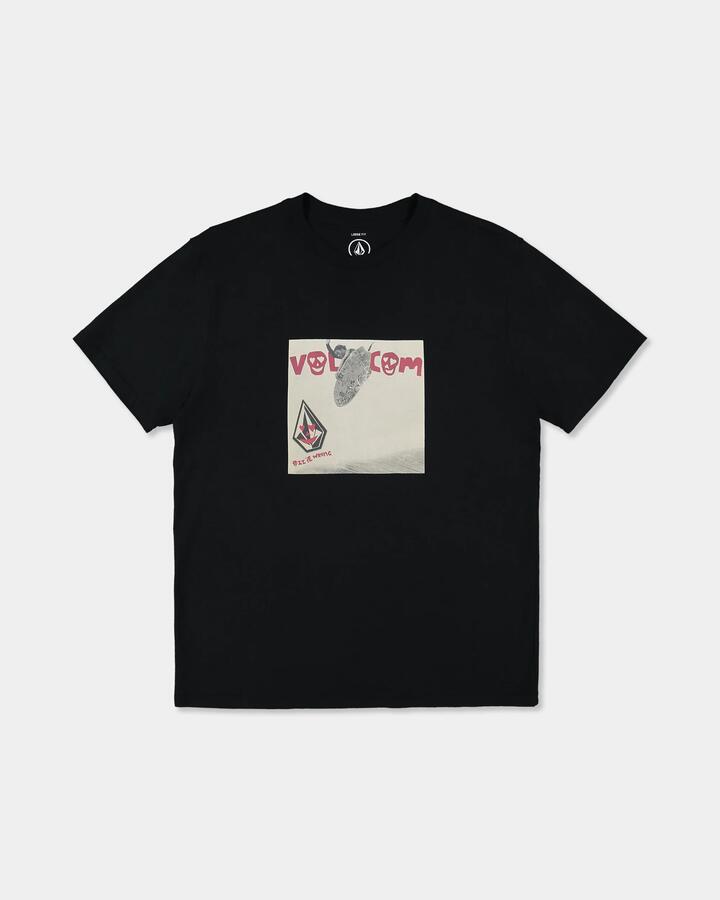 Image of T-Shirts. Product name - Volcom Boys 8-16 Wright Or Wrong T-Shirt Black in Black colour by brand - Volcom