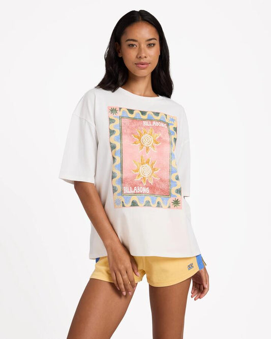 Image of T-Shirts. Product name - Billabong Womens Seaside Dreams T-Shirt Salt Crystal in Salt Crystal colour by brand - Billabong