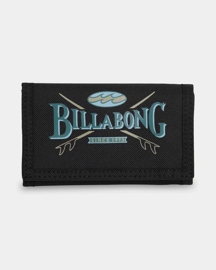 Image of Wallets & Money Clips. Product name - Billabong Mens Atom Wallet Black in Black colour by brand - Billabong