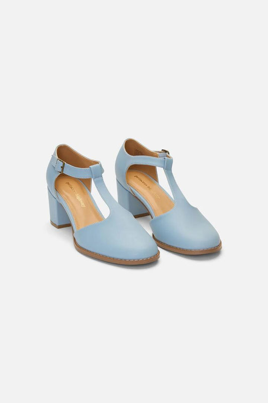 Image of Shoes. Product name - Pale Blue T-Bar Heel in Pale Blue colour by brand - Princess Highway