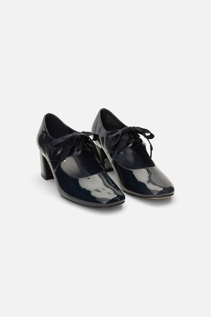 Image of Heels. Product name - Navy Vintage Cut Out Heel in Navy colour by brand - Princess Highway