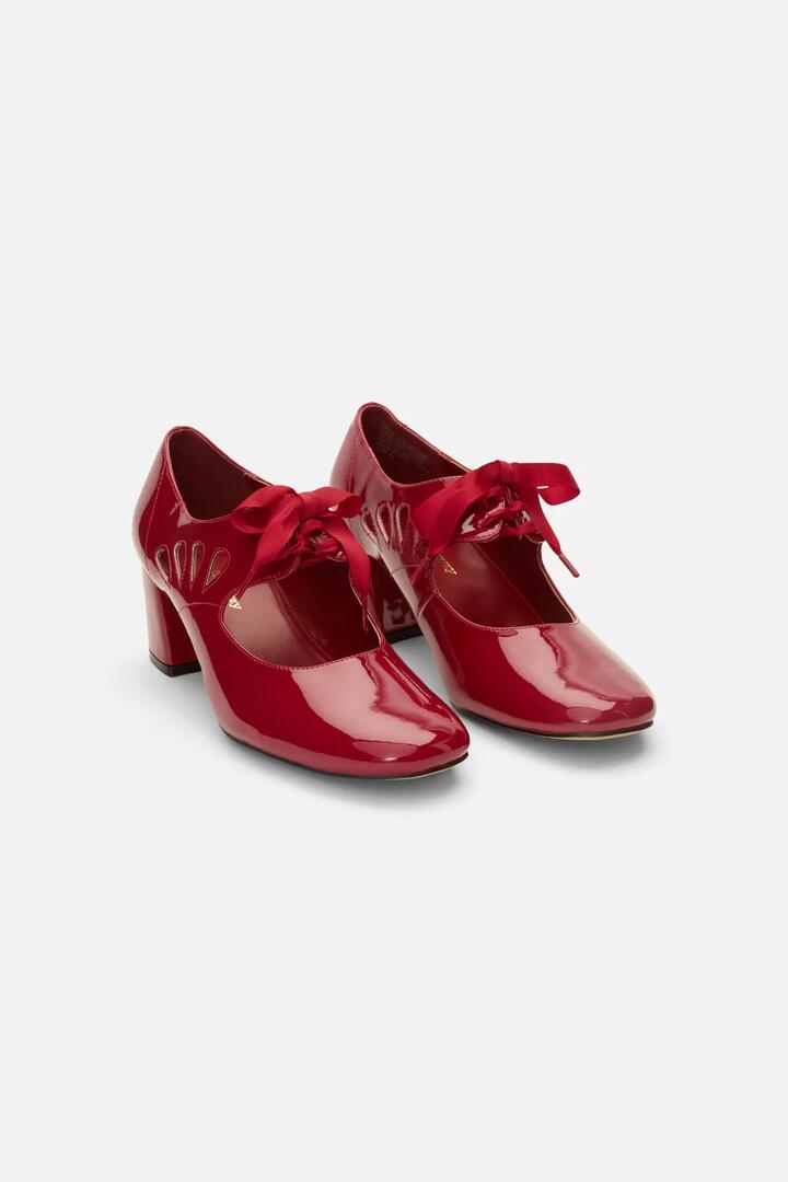 Image of Heels. Product name - Red Vintage Cut Out Heel in Red colour by brand - Princess Highway