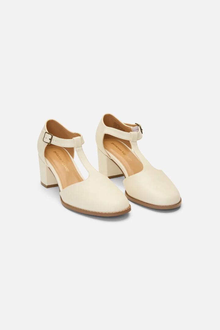 Image of Shoes. Product name - Cream T-Bar Heel in Cream colour by brand - Princess Highway