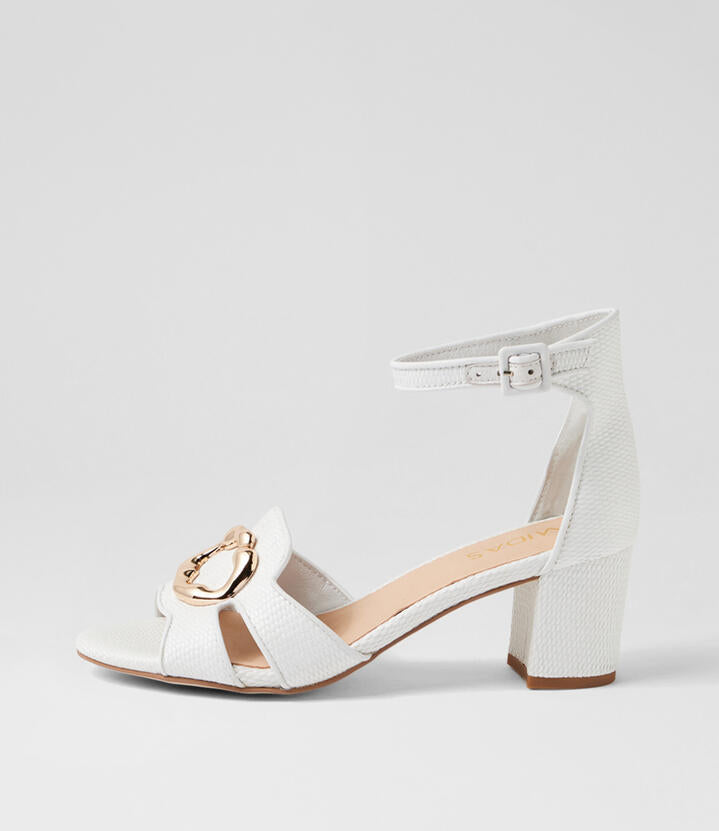 Image of Sandals. Product name - Genteel White Woven Sandals in White colour by brand - MIDAS