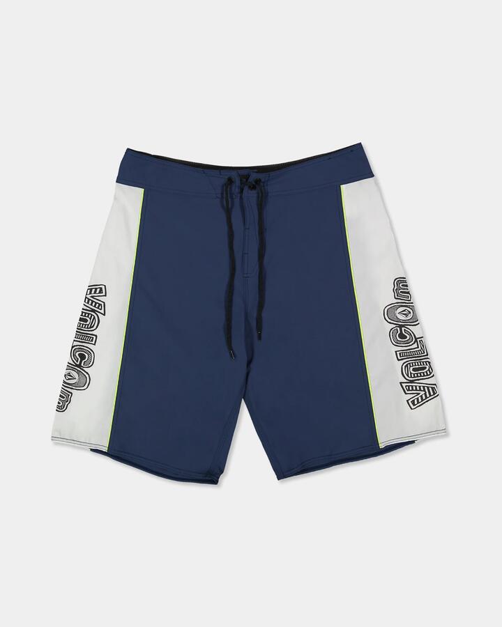 Image of Swimwear. Product name - Volcom Boys 8-16 Sidelines Lib 19" Boardshorts Light Navy in Light Navy colour by brand - Volcom