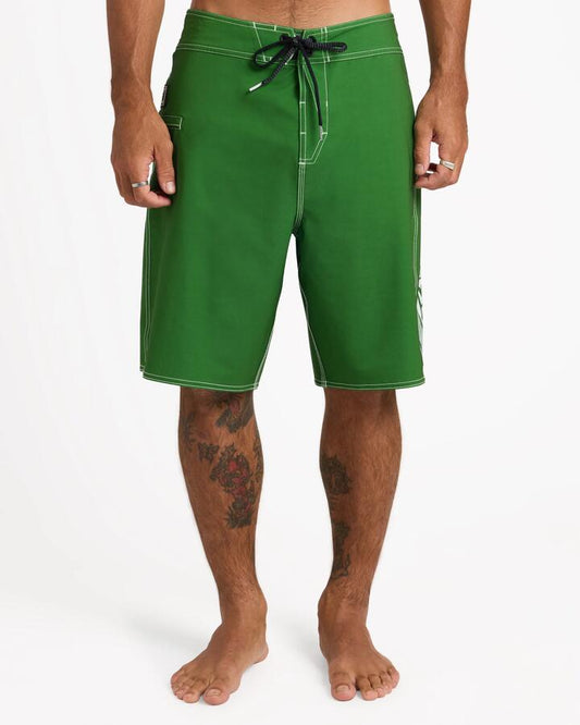 Image of Swimwear. Product name - Volcom Mens Reaper Stone Mod 21" Boardshorts Dark Kelly in Dark Kelly colour by brand - Volcom