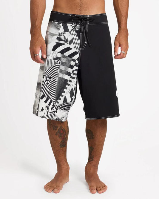 Image of Swimwear. Product name - Volcom Mens Roamer Lib 22" Boardshorts Black in Black colour by brand - Volcom