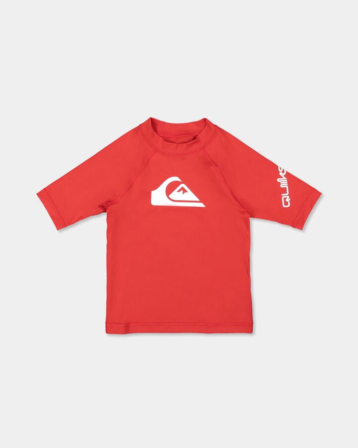 Image of Accessories. Product name - Quiksilver Boys 2-7 All Time Id Rashguards Salsa in Salsa colour by brand - Quiksilver