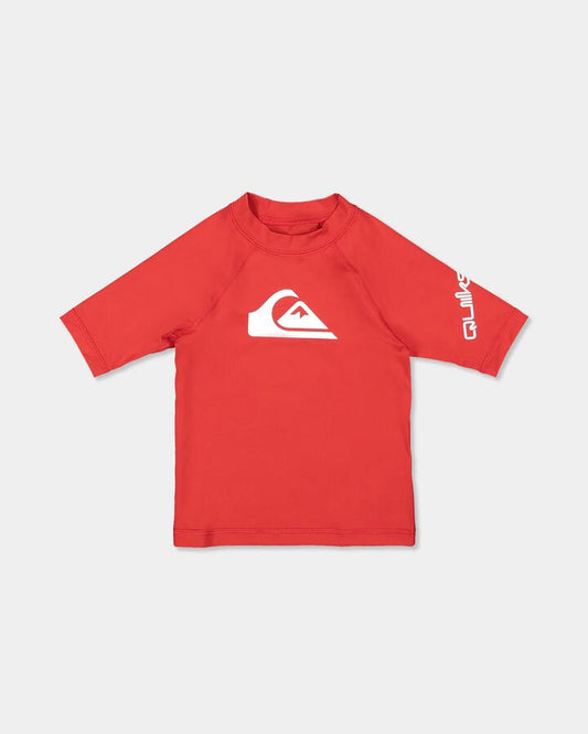 Image of Accessories. Product name - Quiksilver Boys 2-7 All Time Id Rashguards Salsa in Salsa colour by brand - Quiksilver