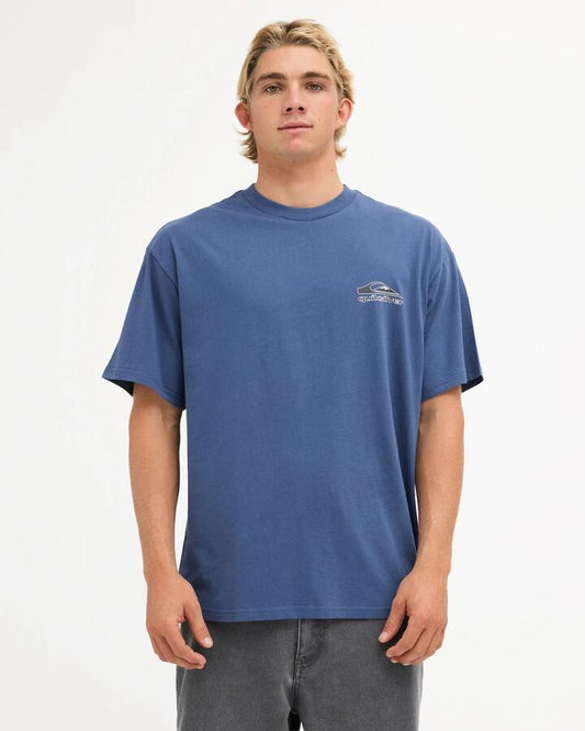 Image of T-Shirts. Product name - Quiksilver Mens Carbon Basic T-Shirt Dark Denim in Dark Denim colour by brand - Quiksilver