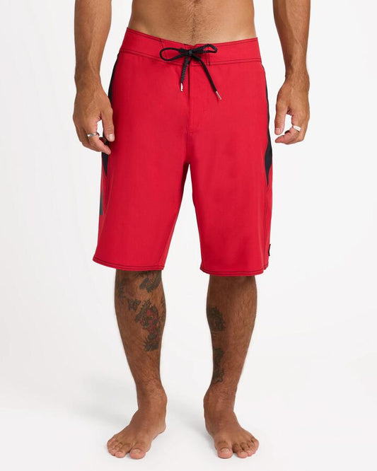 Image of Swimwear. Product name - Volcom Mens Pro Stone Mod 21" Boardshorts Ribbon Red in Ribbon Red colour by brand - Volcom