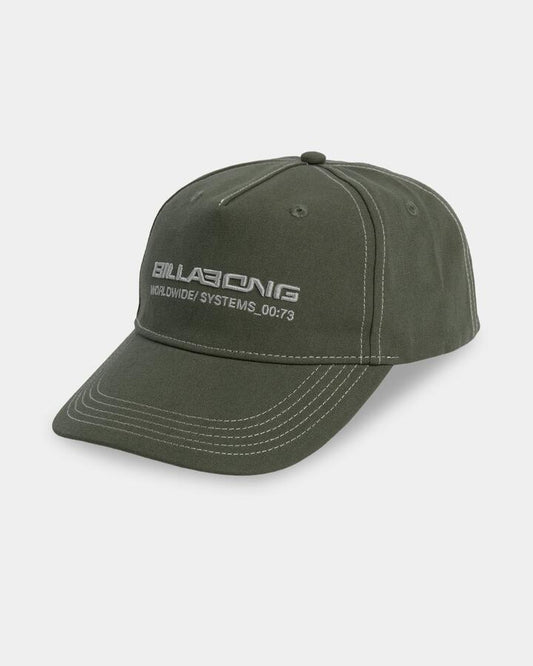 Image of Hats. Product name - Billabong Mens Spec 73 Throw On Snapback Cap Dirty Olive in Dirty Olive colour by brand - Billabong