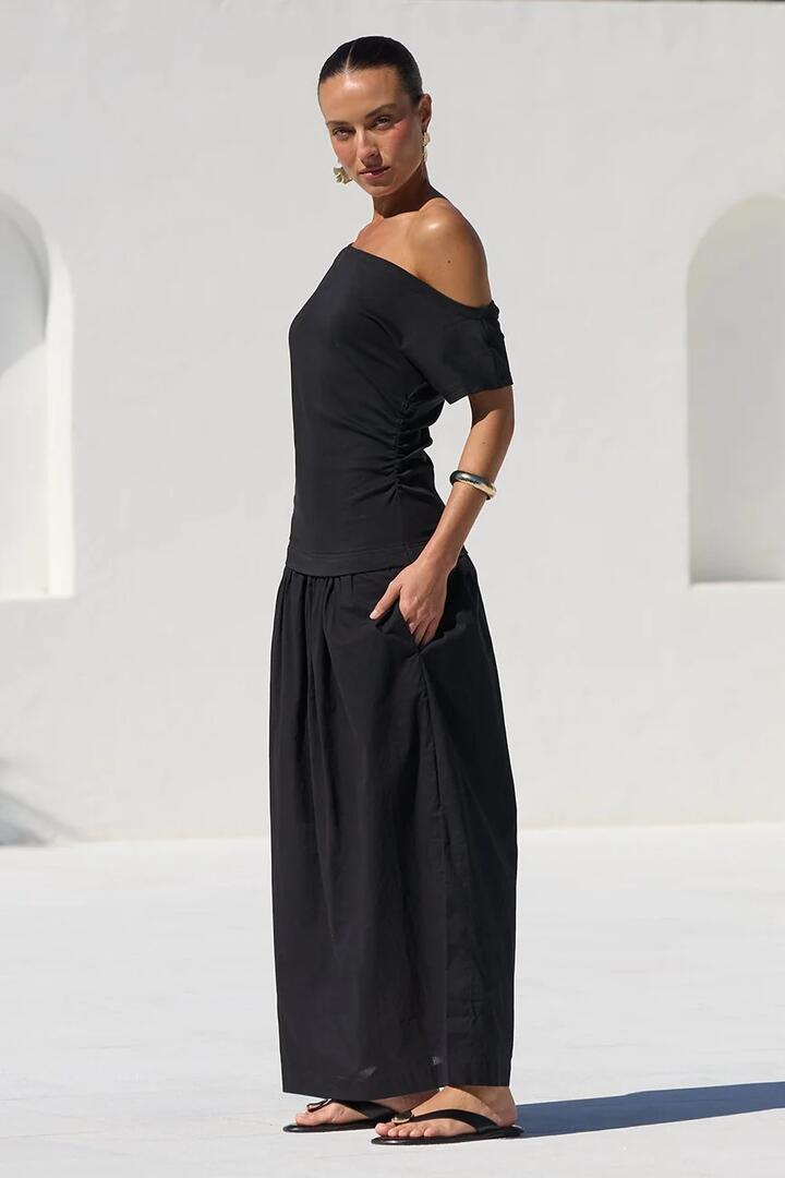 Image of Dresses. Product name - Proximity Black Tee Shirt Maxi Dress in Black colour by brand - Among the Brave