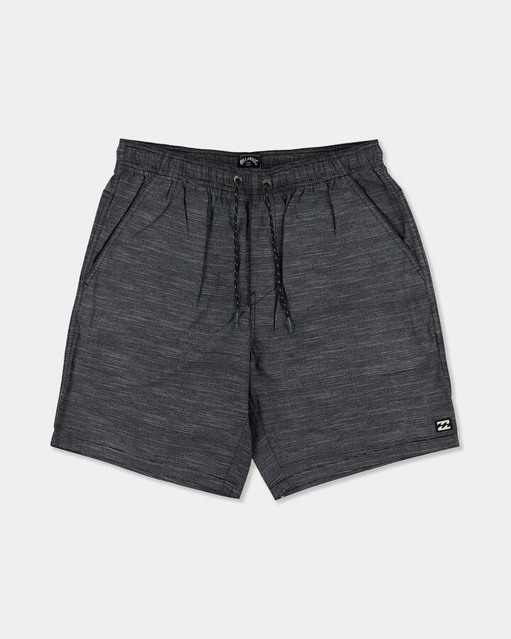 Image of a model wearing Shorts. Product name - Billabong Mens Slub Walkshorts Black in Black colour by brand - Billabong
