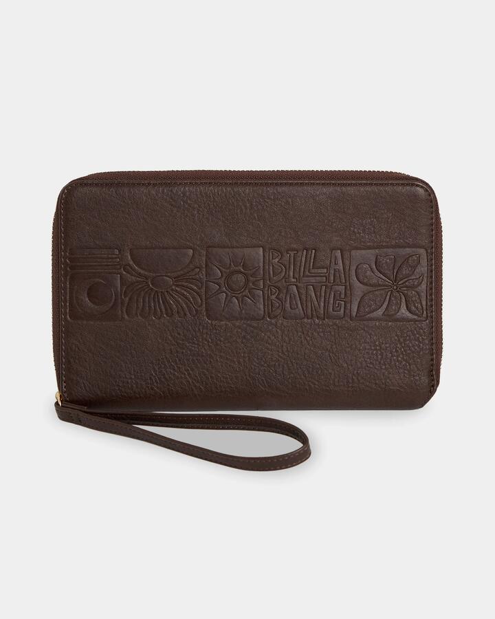 Image of Wallets & Money Clips. Product name - Billabong Womens Travel Wallet 2.0 Chocolate Brown in Chocolate Brown colour by brand - Billabong