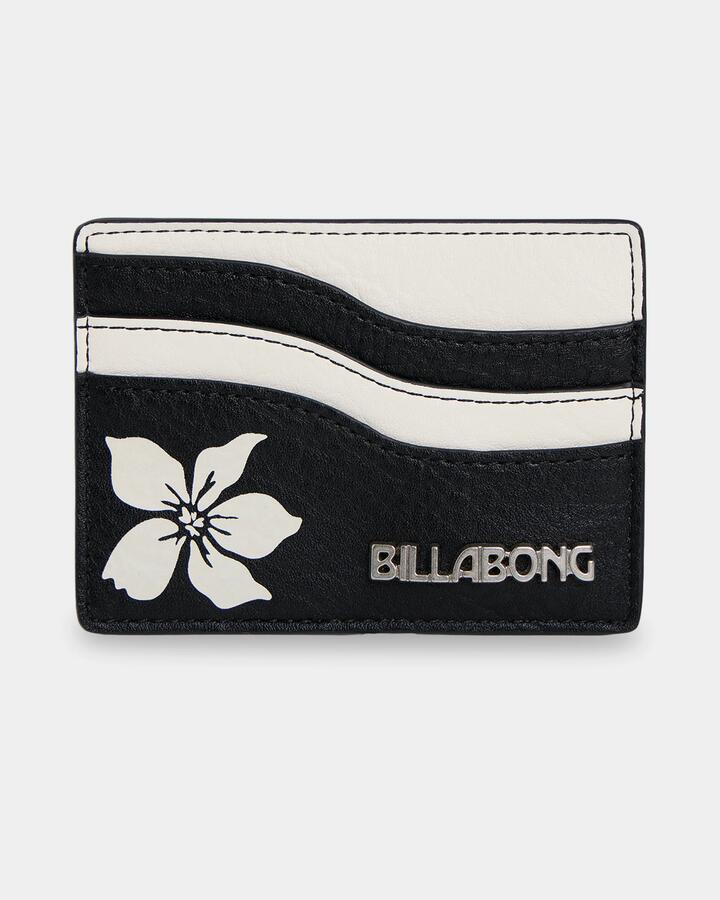 Image of Wallets & Money Clips. Product name - Billabong Womens Waves Card Holder Black in Black colour by brand - Billabong