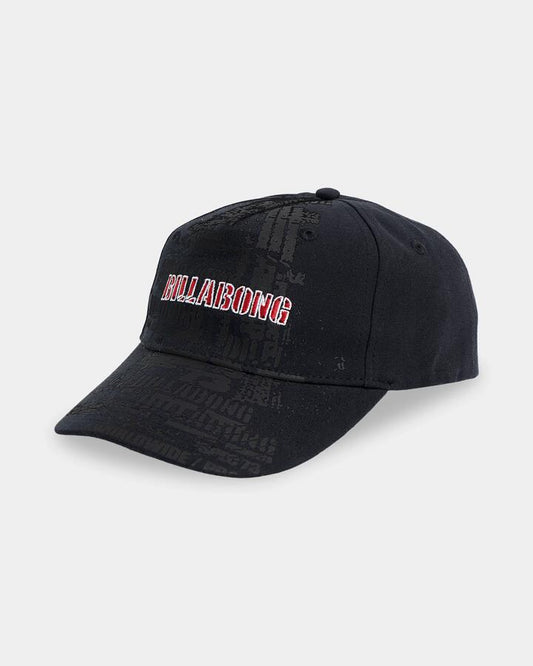 Image of Hats. Product name - Billabong Mens Spec 73 Stencil Cap Off Black in Off Black colour by brand - Billabong