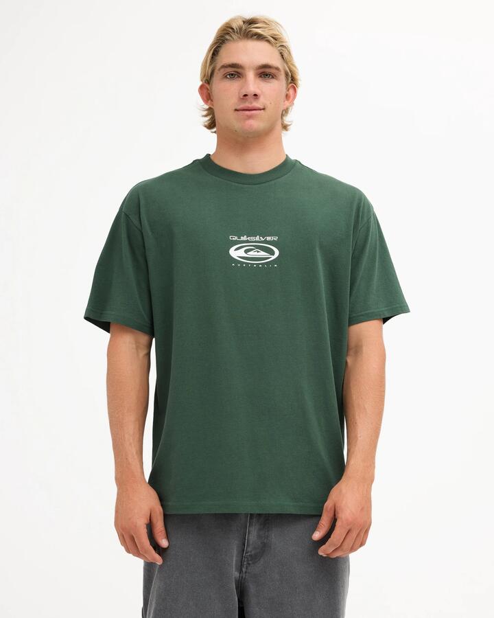Image of T-Shirts. Product name - Quiksilver Mens Bells Bowl T-Shirt Forest in Forest colour by brand - Quiksilver