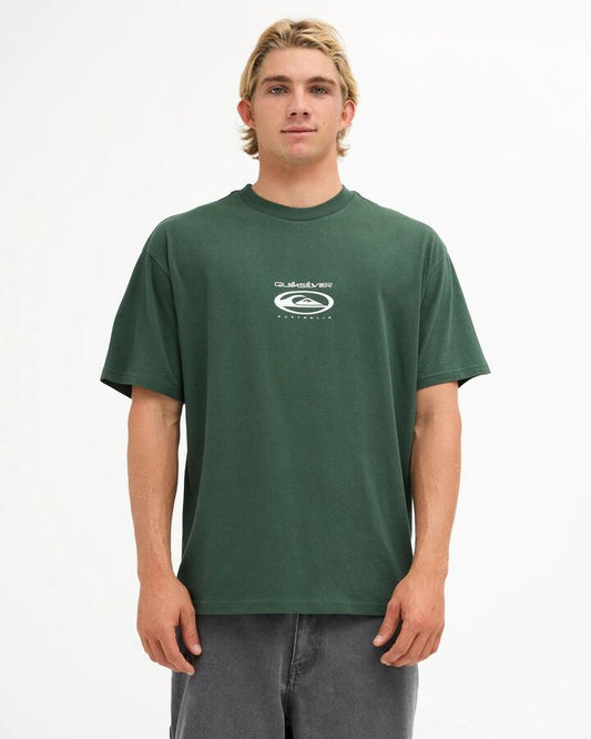 Image of T-Shirts. Product name - Quiksilver Mens Bells Bowl T-Shirt Forest in Forest colour by brand - Quiksilver