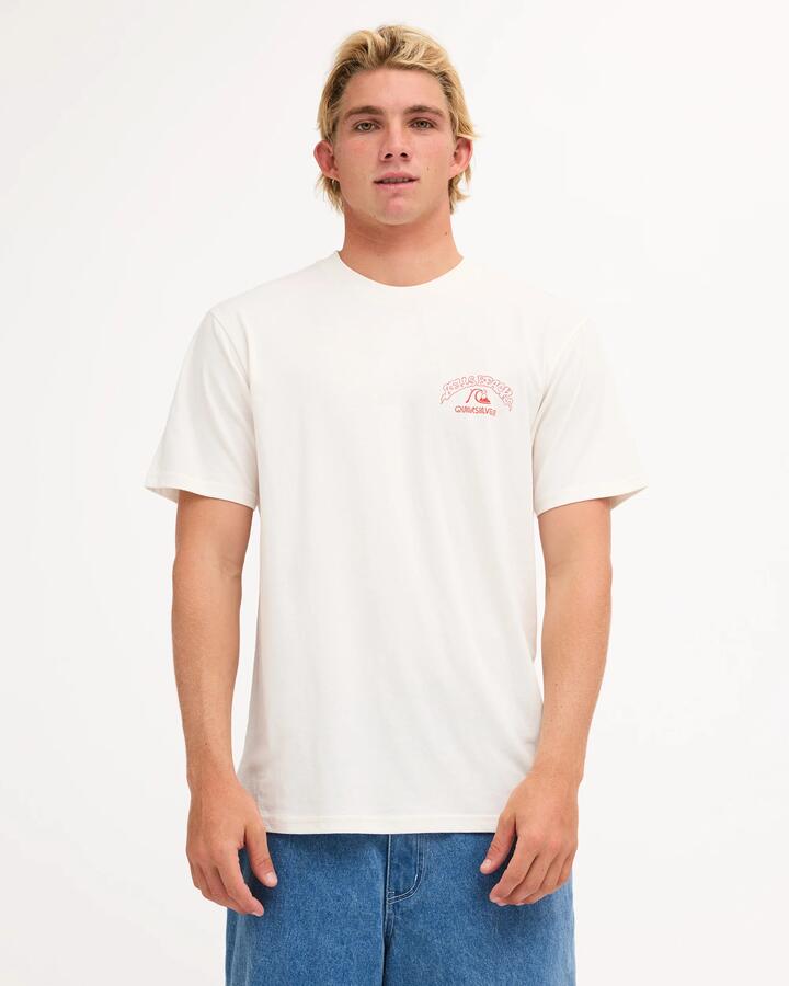 Image of T-Shirts. Product name - Quiksilver Mens Psych Bells T-Shirt Snow White in Snow White colour by brand - Quiksilver