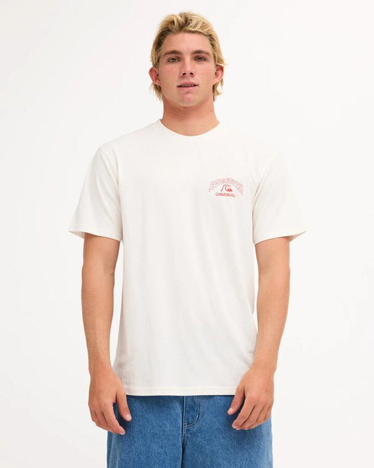 Image of T-Shirts. Product name - Quiksilver Mens Psych Bells T-Shirt Snow White in Snow White colour by brand - Quiksilver