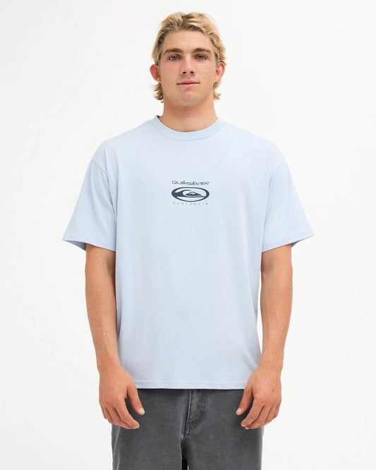 Image of T-Shirts. Product name - Quiksilver Mens Bells Bowl T-Shirt Skyway in Skyway colour by brand - Quiksilver