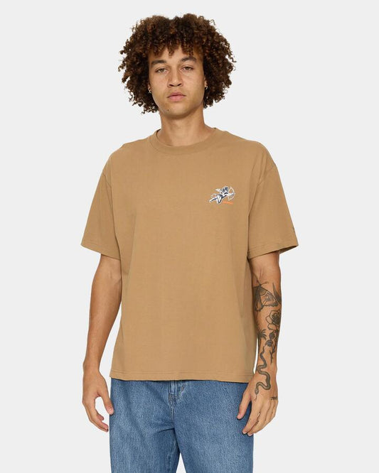 Image of T-Shirts. Product name - Worship Mens Cherub T-Shirt Tannin in Tannin colour by brand - Worship
