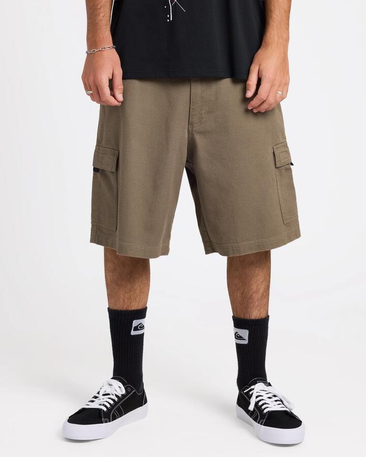 Image of a model wearing Shorts. Product name - Quiksilver Mens 04S 21" Walkshorts Bungee Cord in Bungee Cord colour by brand - Quiksilver