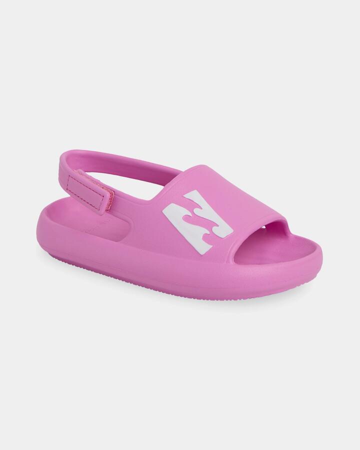 Image of Slippers. Product name - Billabong Girls 2-7 Cloud Slim Slides Fuchsia in Fuchsia colour by brand - Billabong