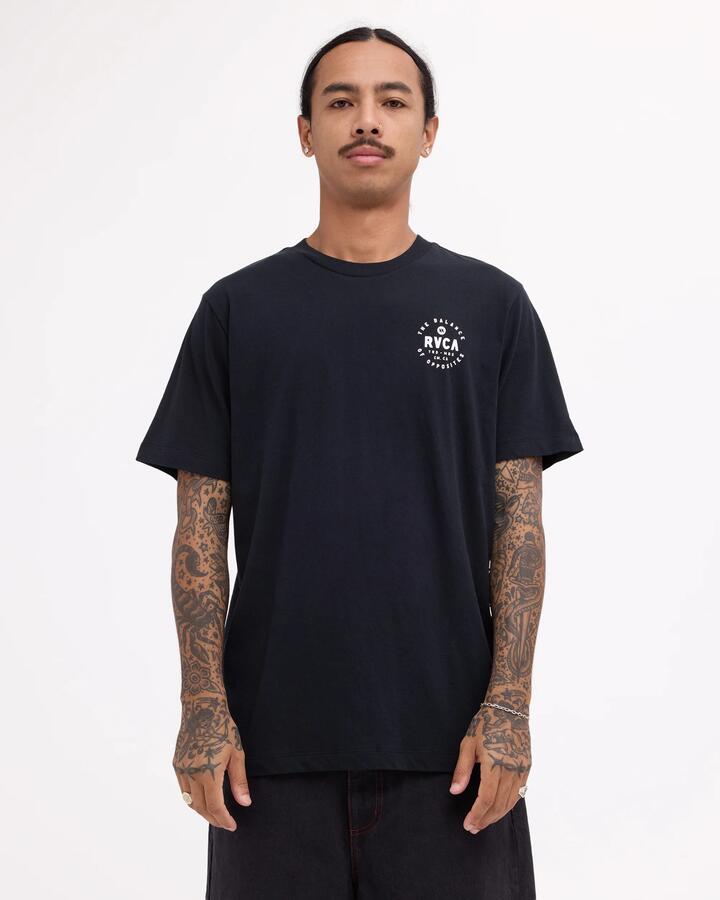 Image of T-Shirts. Product name - RVCA Mens Reach T-Shirt Black in Black colour by brand - RVCA
