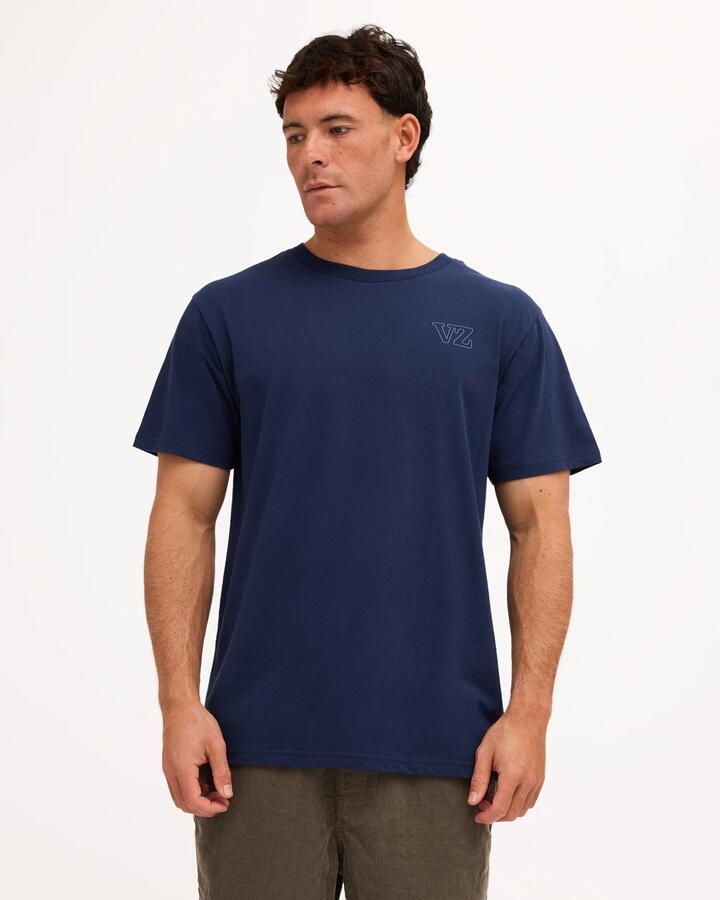 Image of T-Shirts. Product name - Von Zipper Mens Vertex T-Shirt Navy in Navy colour by brand - Von Zipper
