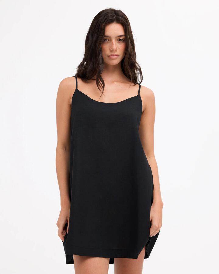 Image of Dresses. Product name - Billabong Womens Summer Solstice Mini Dress Black in Black colour by brand - Billabong