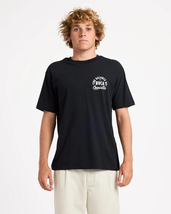 Image of T-Shirts. Product name - RVCA Mens Semi Rvca T-Shirt Rvca Black in Rvca Black colour by brand - RVCA