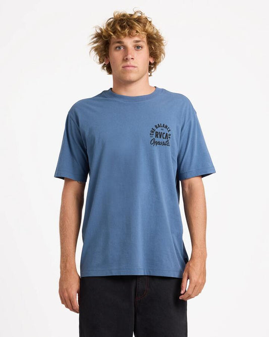 Image of T-Shirts. Product name - RVCA Mens Semi Rvca T-Shirt Vintage Navy in Vintage Navy colour by brand - RVCA
