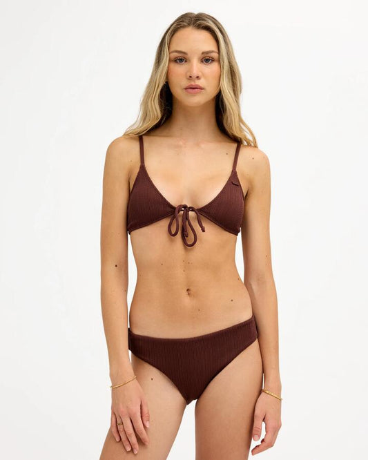 Image of Swimwear. Product name - Roxy Womens Roxy Love Triangle Bikini Top Java in Java colour by brand - Roxy