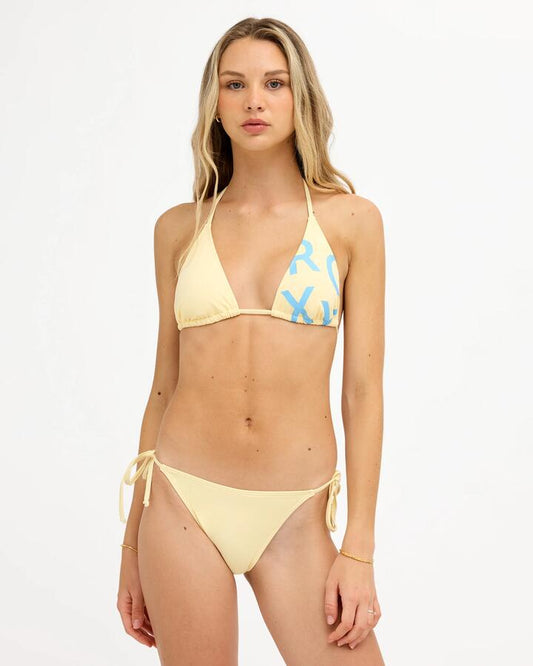 Image of Swimwear. Product name - Roxy Womens Corpo Tiki Tri Bikini Top Lemon Drop in Lemon Drop colour by brand - Roxy