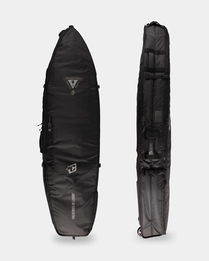 Image of Bags. Product name - Creatures Of Leisure Mens Shortboard Triple Wheely Dt2.0 6'7" Surf Bag Multi in Multi colour by brand - Creatures Of Leisure