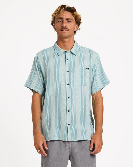 Image of Shirts. Product name - Billabong Mens Sundays Jacquard Shirt Silt Green in Silt Green colour by brand - Billabong