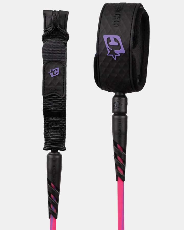 Image of Accessories. Product name - Creatures Of Leisure Reliance Standard Duty 6Ft Surf Leash Bubblegum Twist Blac in Bubblegum Twist Blac colour by brand - Creatures Of Leisure