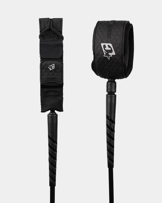 Image of Accessories. Product name - Creatures Of Leisure Reliance Heavy Duty 7Ft Surf Leash Black Silver in Black Silver colour by brand - Creatures Of Leisure