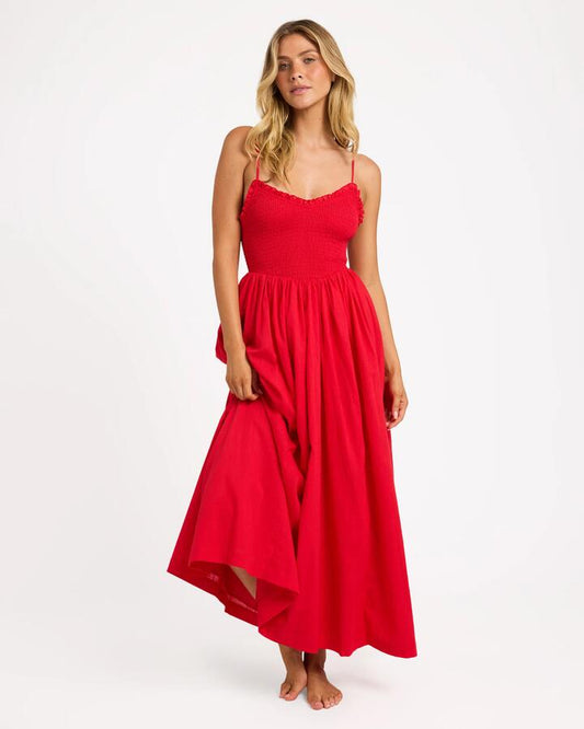 Image of Dresses. Product name - Billabong Womens Afterglow Maxi Dress Hibiscus in Hibiscus colour by brand - Billabong