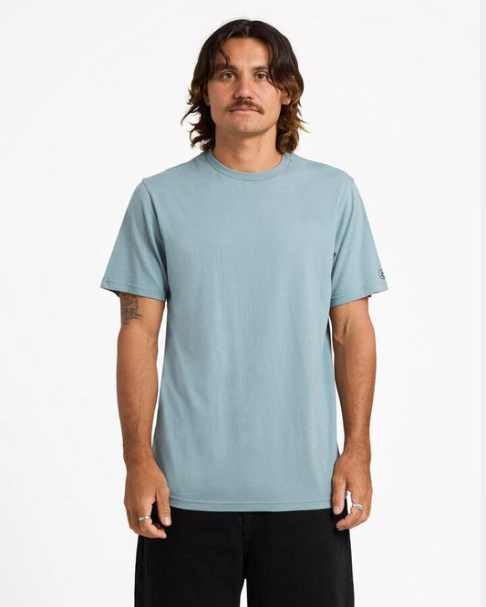 Image of T-Shirts. Product name - Volcom Mens Aus Solid T-Shirt Tradewinds in Tradewinds colour by brand - Volcom