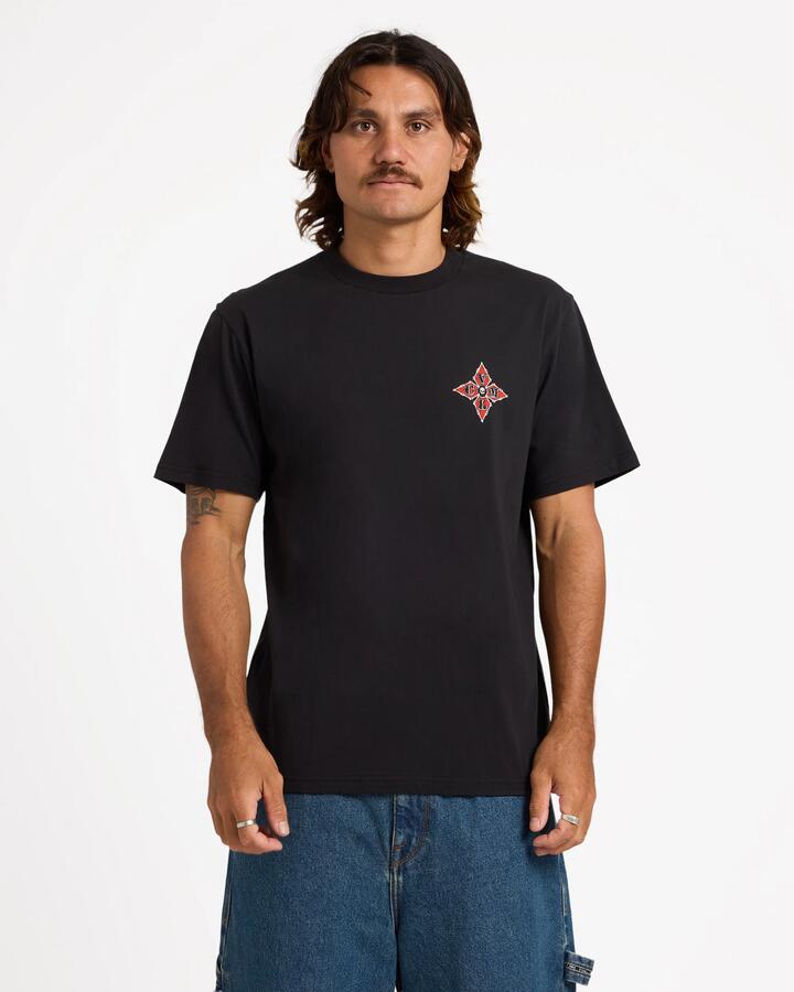 Image of T-Shirts. Product name - Volcom Mens Against T-Shirt Black in Black colour by brand - Volcom