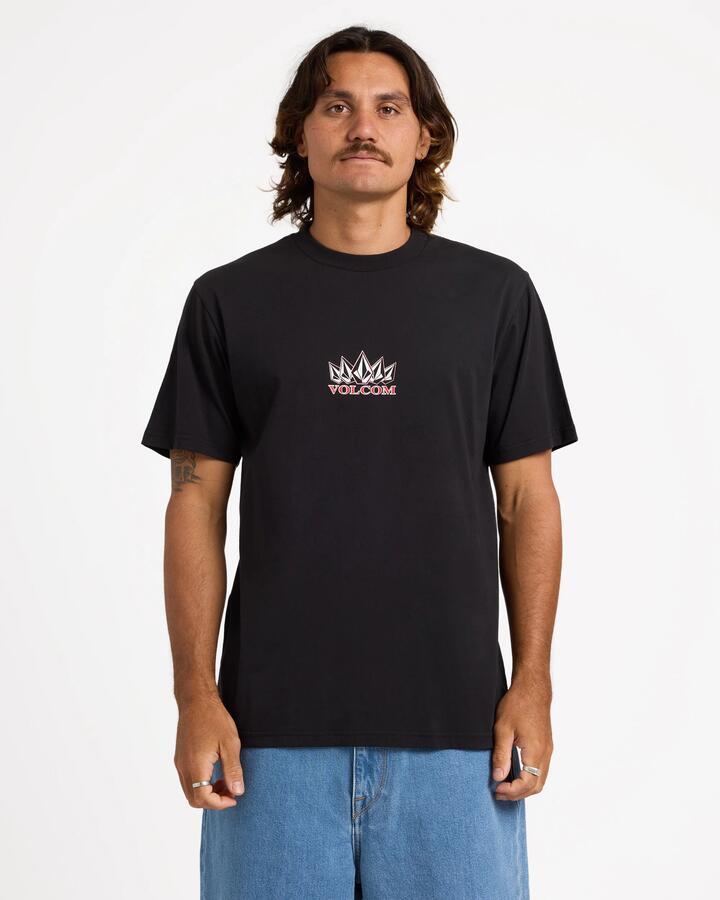 Image of T-Shirts. Product name - Volcom Mens Coretex T-Shirt Black in Black colour by brand - Volcom