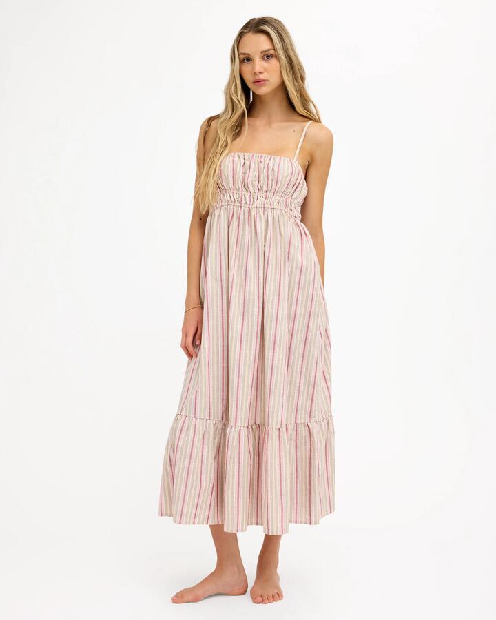 Image of Dresses. Product name - Roxy Womens Sunshine Coast Maxi Dress Beet Red in Beet Red colour by brand - Roxy