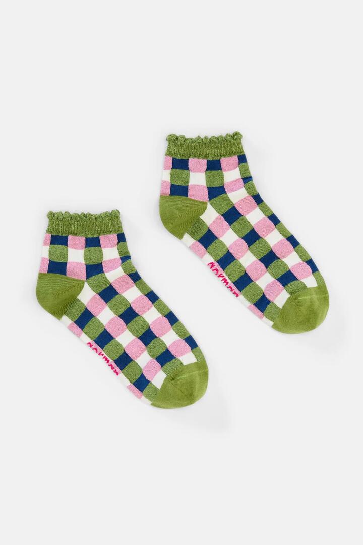 Image of Socks. Product name - Gillian Gingham Ankle Sock in Print colour by brand - Gorman